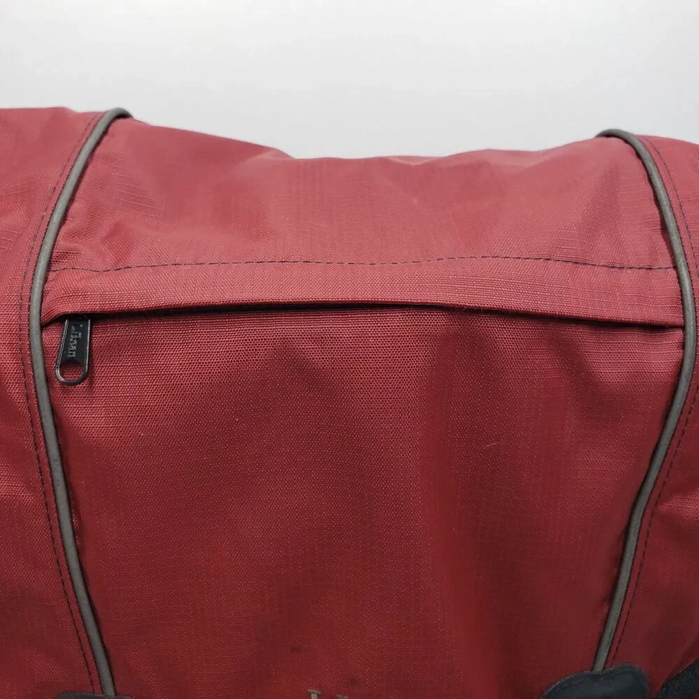 LL Bean Red Travel Messenger Bag Laptop Sleeve Carry On Organizer Crossbody